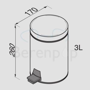 Geesa Hotel 634 pedal bin 3 liters stainless steel polished