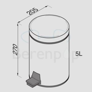 Geesa Hotel 635 pedal bin 5 liters stainless steel polished