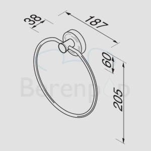 Geesa Luna 5504 towel ring chrome