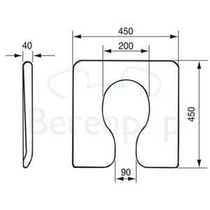 Handicare (Linido) LI0121904 soft toilet seat with open front