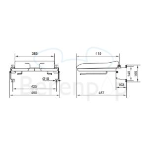 Handicare (Linido) LI2221021102 shower seat (with soft seat) steel coated white
