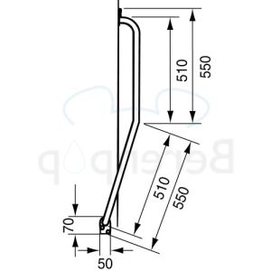 Handicare (Linido) LI2611012200 stair spindle bracket 510x510mm stainless steel polished
