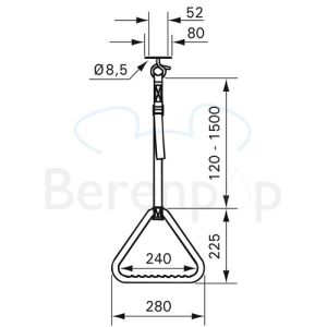 Handicare (Linido) LI2612000102 triangle steel coated white