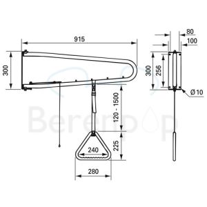 Handicare (Linido) LI2613000102 swing away parrot steel coated white