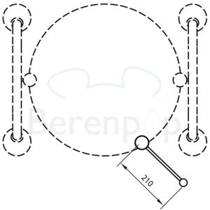 Handicare (Linido) LI2642002202 operating lever tilt mirror stainless steel polished white