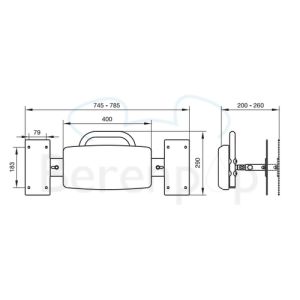 Handicare (Linido) LI2705200402 backrest for concealed cistern stainless steel coated white