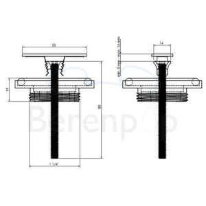 Clou CL1060300040 drain plug and siphon connection for Flush and First fountains stainless steel polished