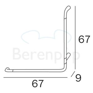 Inda Confort AH993CCR safety support L-shape right chrome