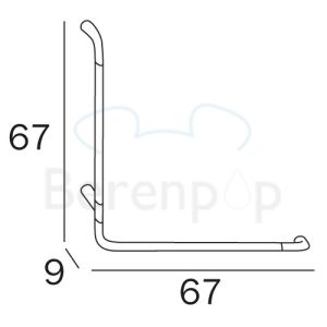 Inda Confort AH993DCR safety support L-shape left chrome