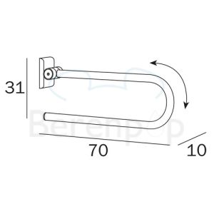 Inda Confort AH997CCR safety support 70cm chrome