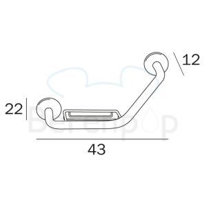 Inda Gealuna - Forum A36920CR handle 45 degrees with basket chrome