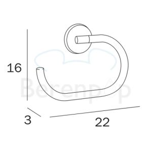 Inda Hotellerie A04160CR towel ring chrome