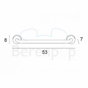 Inda Hotellerie A0490FCR handle 53cm chrome