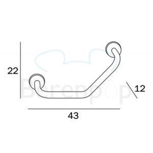 Inda Hotellerie A0491TCR handle 45 degrees chrome