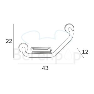 Inda Hotellerie A0492TCR handle 45 degrees with basket chrome