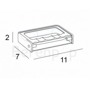 Inda Hotellerie A05300CR03 ashtray wall chrome with clear transparent glass tray
