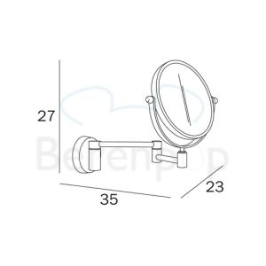 Inda Hotellerie AV058CCR shaving mirror wall chrome