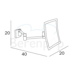 Inda Hotellerie AV058MCR shaving mirror wall chrome