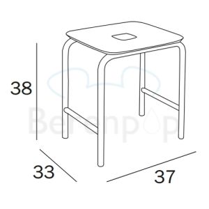Inda Hotellerie AV375AWW Hocker mit Sitz weiß