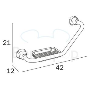 Inda Raffaella A32920CR handle 45 degrees with basket chrome