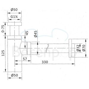 San4U 2003117 design siphon chrome
