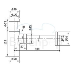 San4U 2053290 design siphon nickel stainless steel look