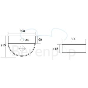 San4U 2504035 One Pack Moon fountain set white ceramic/ chrome
