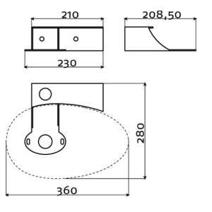 Clou First CL0739111 console with tap hole basin brushed stainless steel