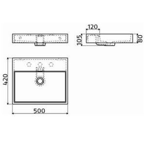 Clou Wash Me CL0226030 sink 50x42cm mineral marble white