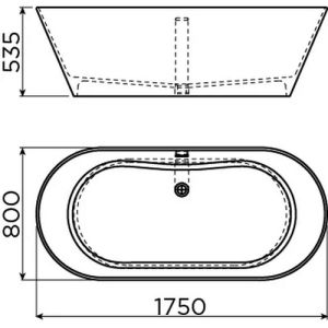 Clou Solium CL0570010 freestanding bathtub 175x80 aluite matte white
