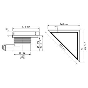 Easy Drain Aqua Plus Delta F EDMZDEMSI6 shower drain 24x24cm side spout