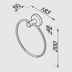 Geesa Nemox Black 91650406 towel ring matte black