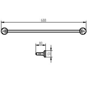 Haceka Aspen 1209519 wandhanddoekhouder 60cm mat zwart
