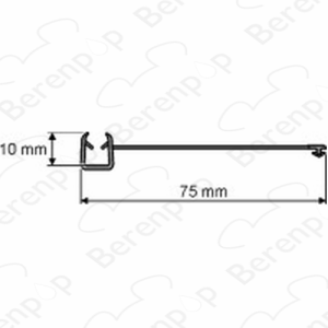 Huppe universal 070022 sealing profile I, 198,2cm / 6mm