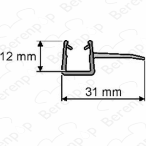 Huppe universal 070027 sealing profile, 195cm / 8mm