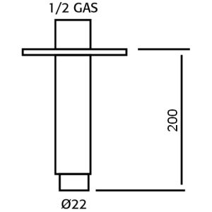 Pure Stainless steel 316 Series RV3560 ceiling spout 200mm stainless steel brushed