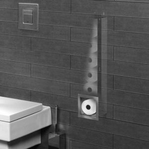 Looox Closed CL1 spare roll holder for 6 rolls recessed stainless steel